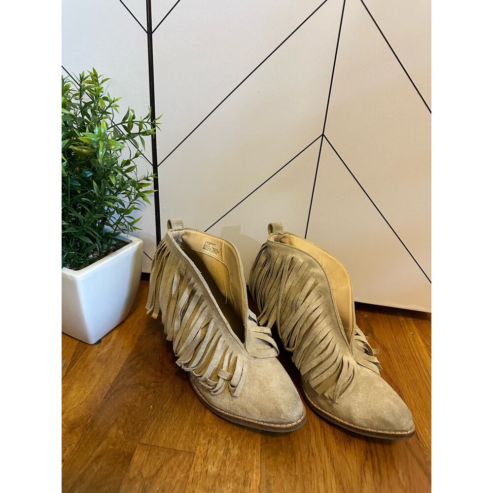 Coconuts by Matisse Womens 8.5 Lambert Fringe Tan Country Festival Booties